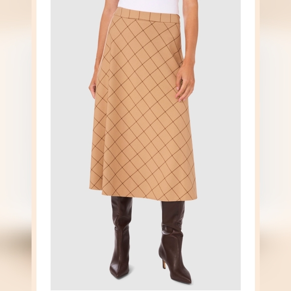 Halogen Dresses & Skirts - Halogen® A-Line Crepe Midi Skirt TANNIN BROWN, Size Small